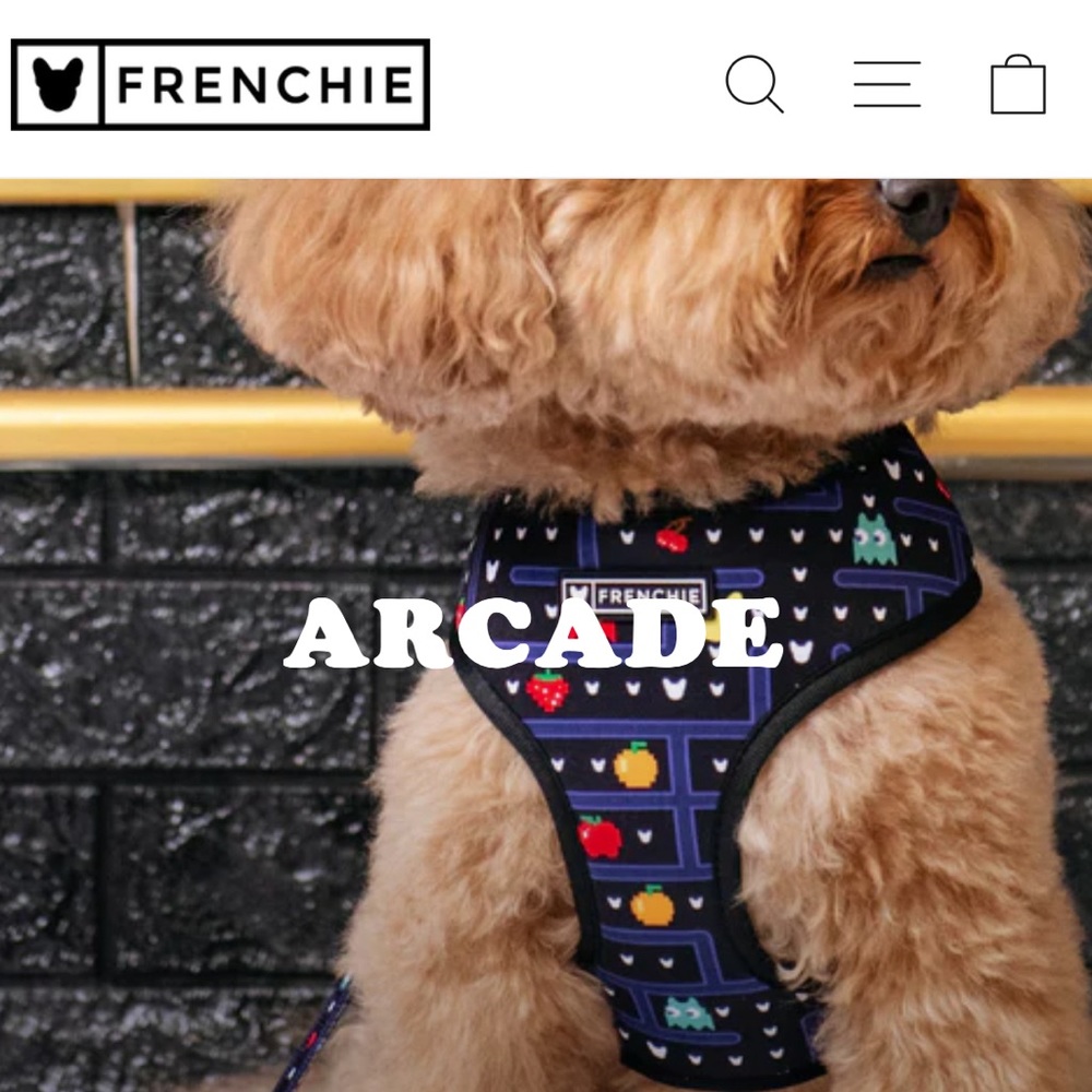 🐶🎮 DISCONTINUED‼️ Frenchie brand Arcade reversible harness (medium)